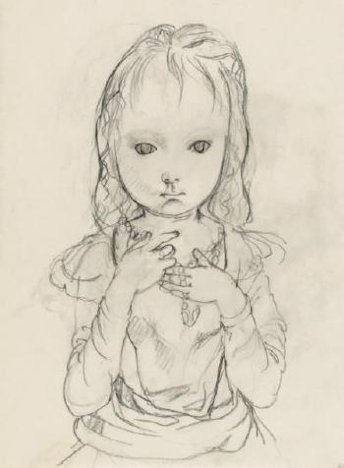 Petite fille au collier de perle by Leonard Tsuguharu Foujita