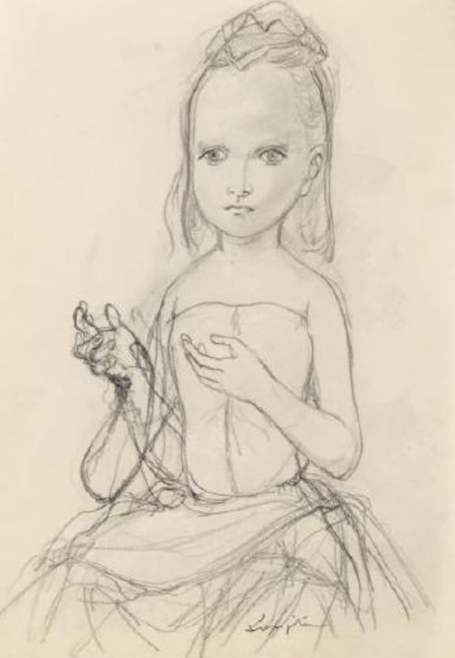 Jeune fille assise by Leonard Tsuguharu Foujita