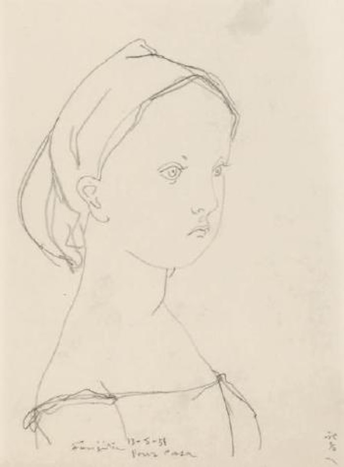 Petite fille de profil by Leonard Tsuguharu Foujita