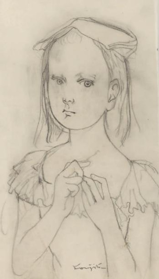 Jeune fille à l'aiguille by Leonard Tsuguharu Foujita