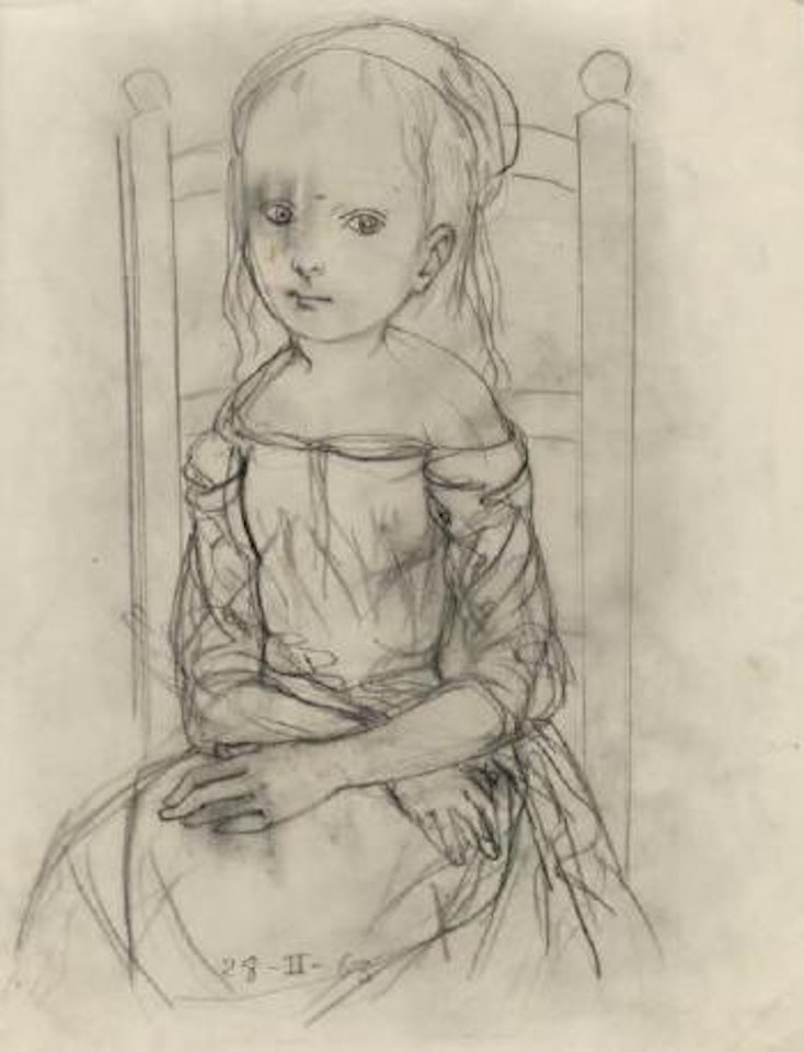 Fillette au beret rouge by Leonard Tsuguharu Foujita