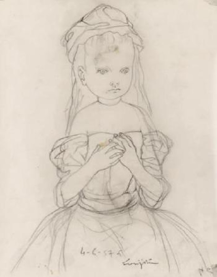 Jeune fille assise by Leonard Tsuguharu Foujita