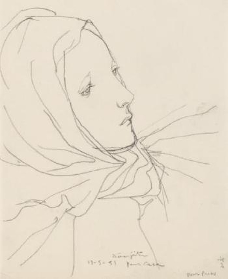 Jeune femme au voile by Leonard Tsuguharu Foujita
