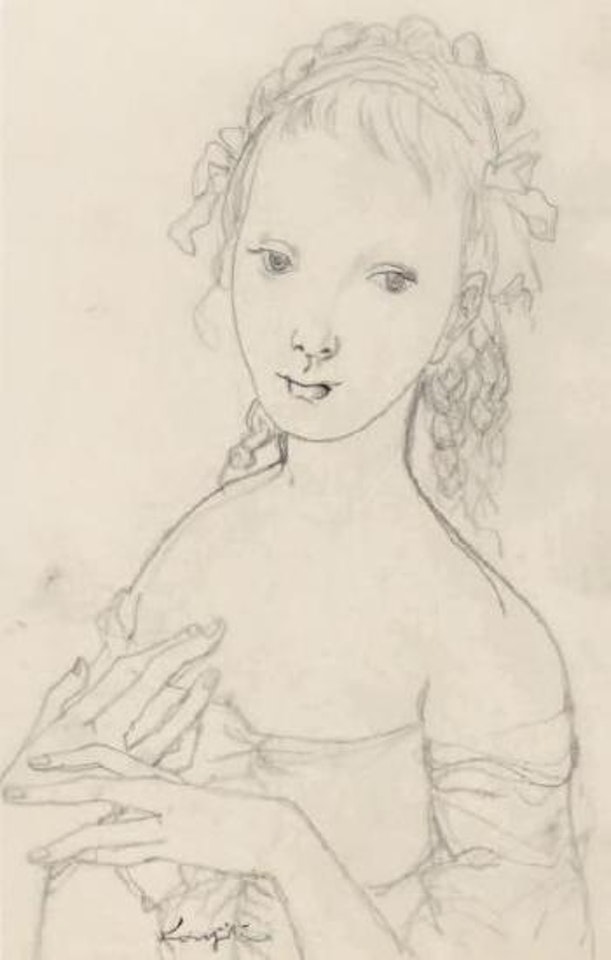 Jeune femme à la coiffe by Leonard Tsuguharu Foujita