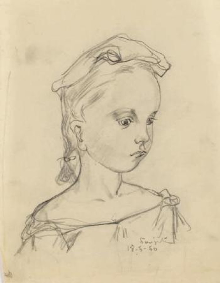 Petite fille triste by Leonard Tsuguharu Foujita