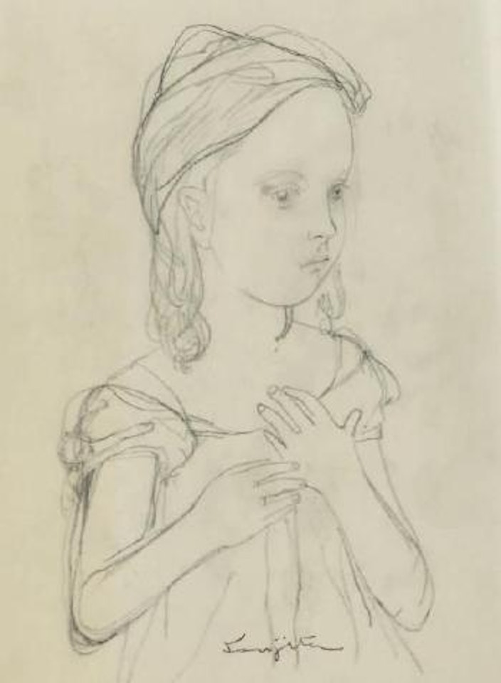 Petite fille pensive by Leonard Tsuguharu Foujita