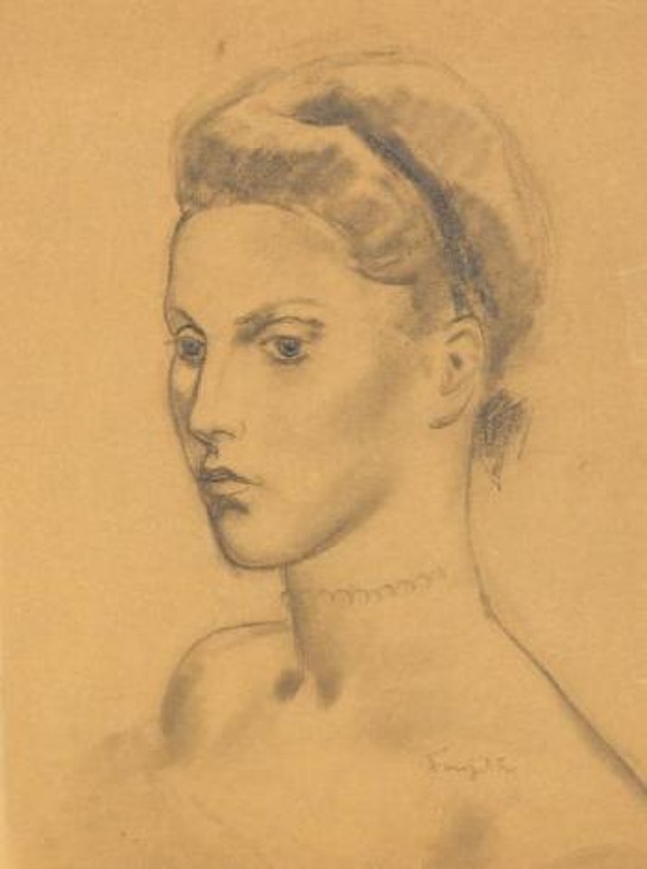 Élégante au collier by Leonard Tsuguharu Foujita