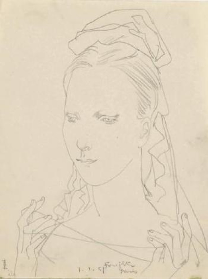 Jeune femme au lacet noir by Leonard Tsuguharu Foujita