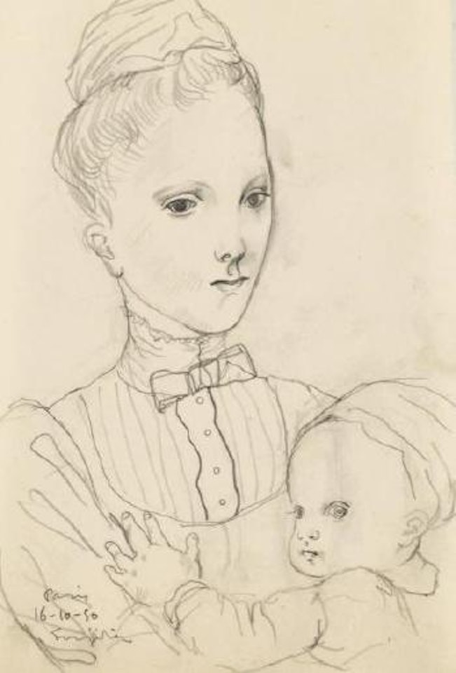 Jeune élégante et son poupon by Leonard Tsuguharu Foujita