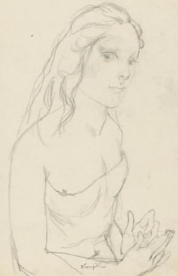 Femme à la robe bustier by Leonard Tsuguharu Foujita