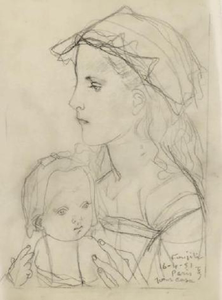 La jeune mère et son enfant by Leonard Tsuguharu Foujita