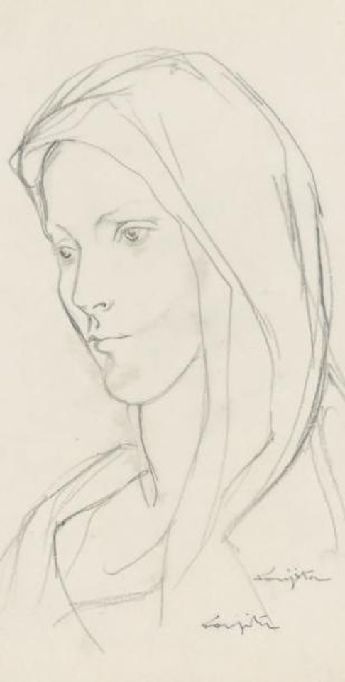 Jeune femme au voile by Leonard Tsuguharu Foujita