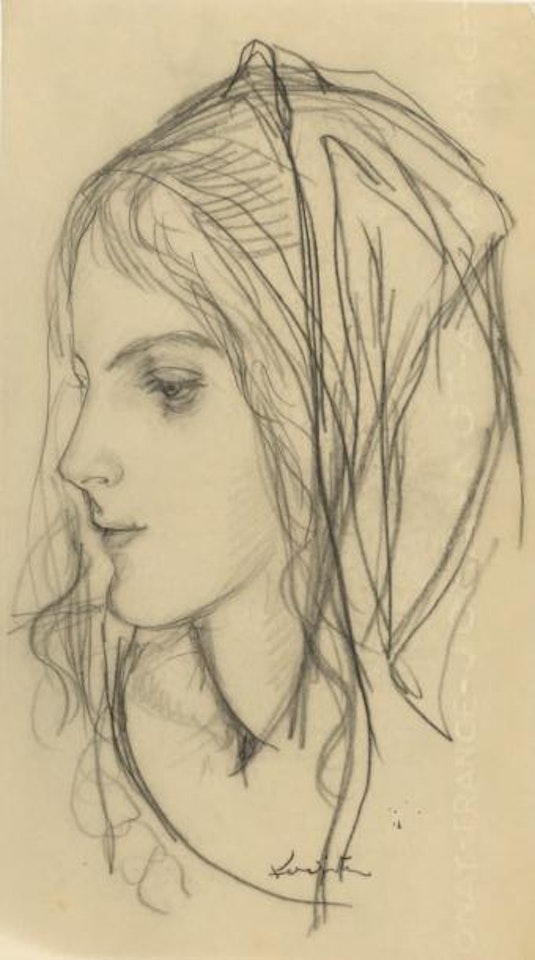 Profil au voile by Leonard Tsuguharu Foujita