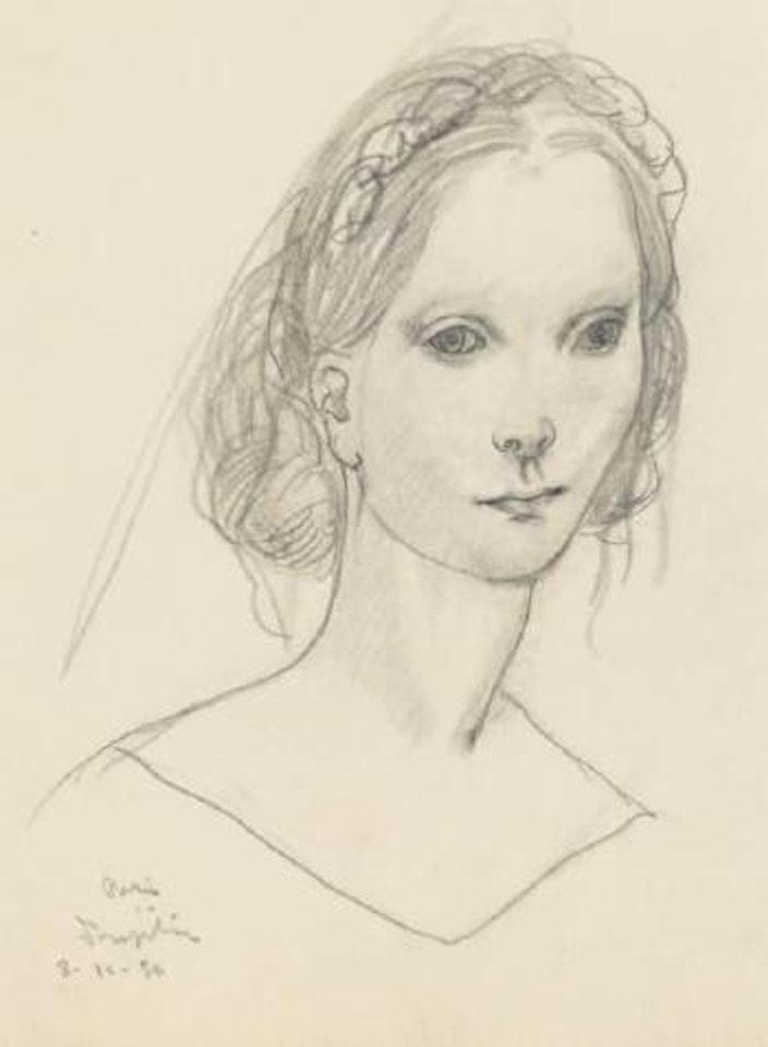 Jeune fille à la couronne de fleurs by Leonard Tsuguharu Foujita
