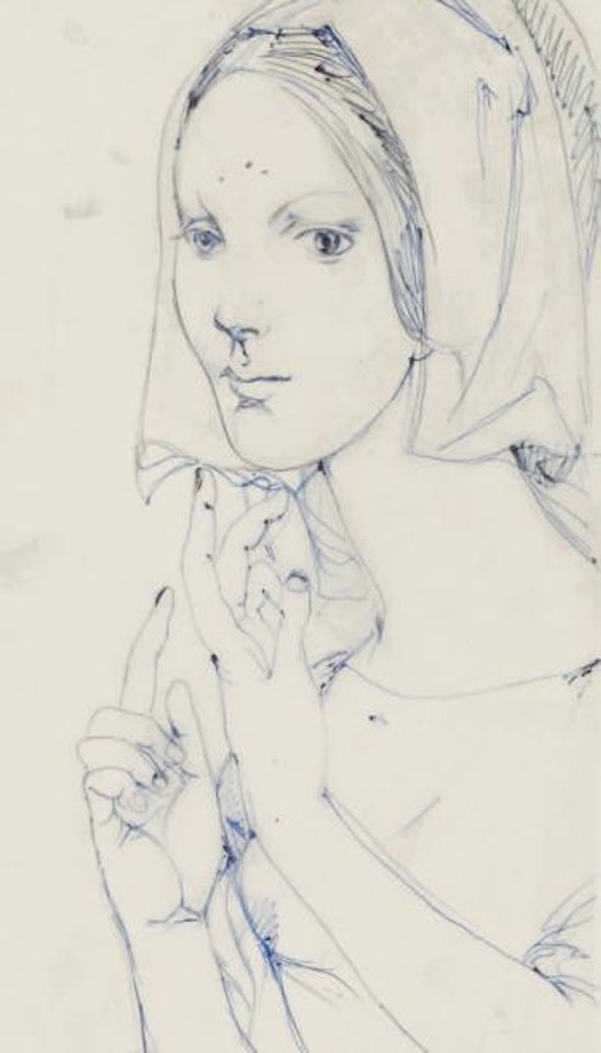 Femme à la coiffe by Leonard Tsuguharu Foujita