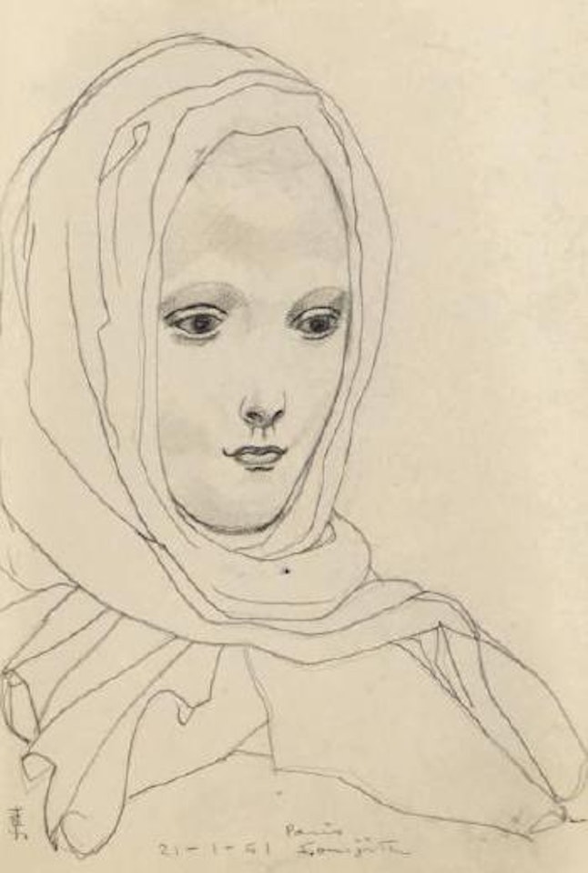 Jeune femme au voile by Leonard Tsuguharu Foujita