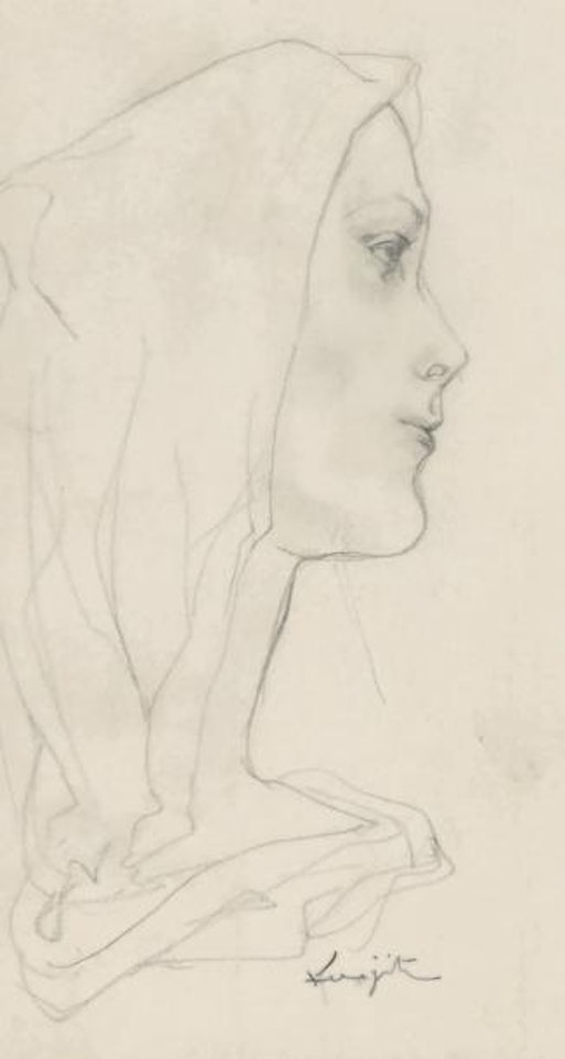 Jeune fille au voile by Leonard Tsuguharu Foujita