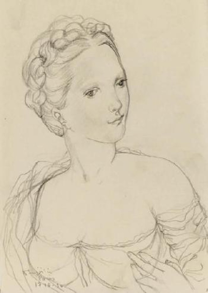 Portrait d'une élégante by Leonard Tsuguharu Foujita