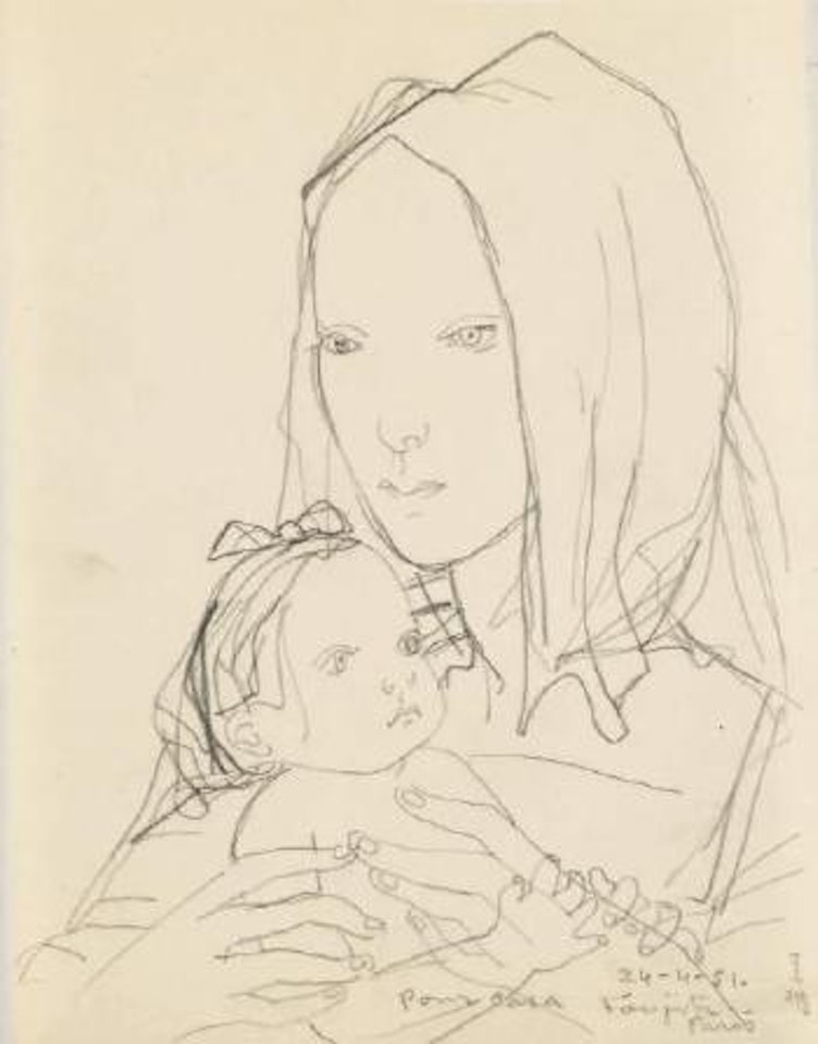 Mère et sa fille by Leonard Tsuguharu Foujita