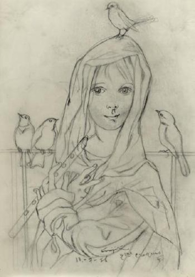 Charmeuse d'oiseaux by Leonard Tsuguharu Foujita