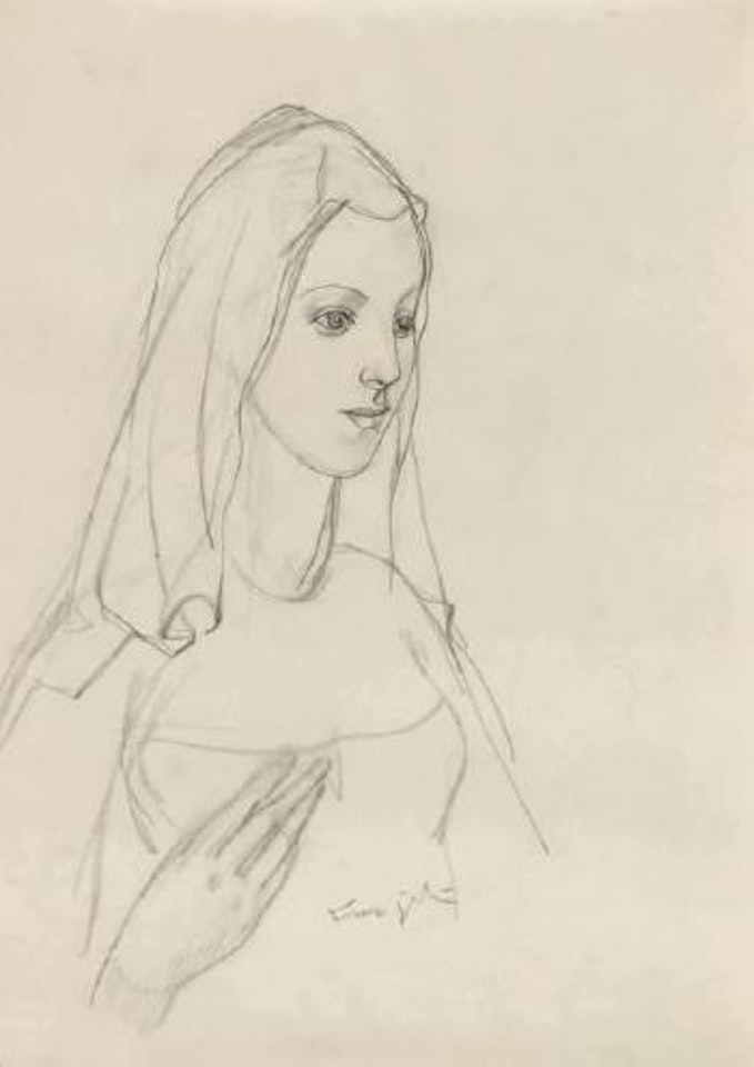 Jeune femme au voile by Leonard Tsuguharu Foujita