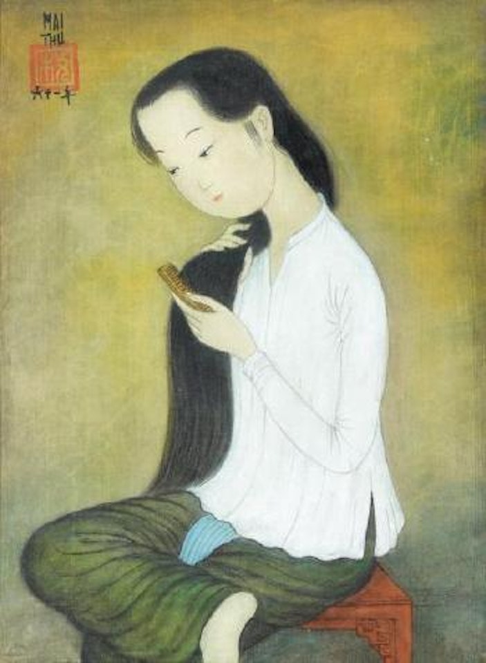 Jeune fille peignant les cheveux by Mai Trung Thu