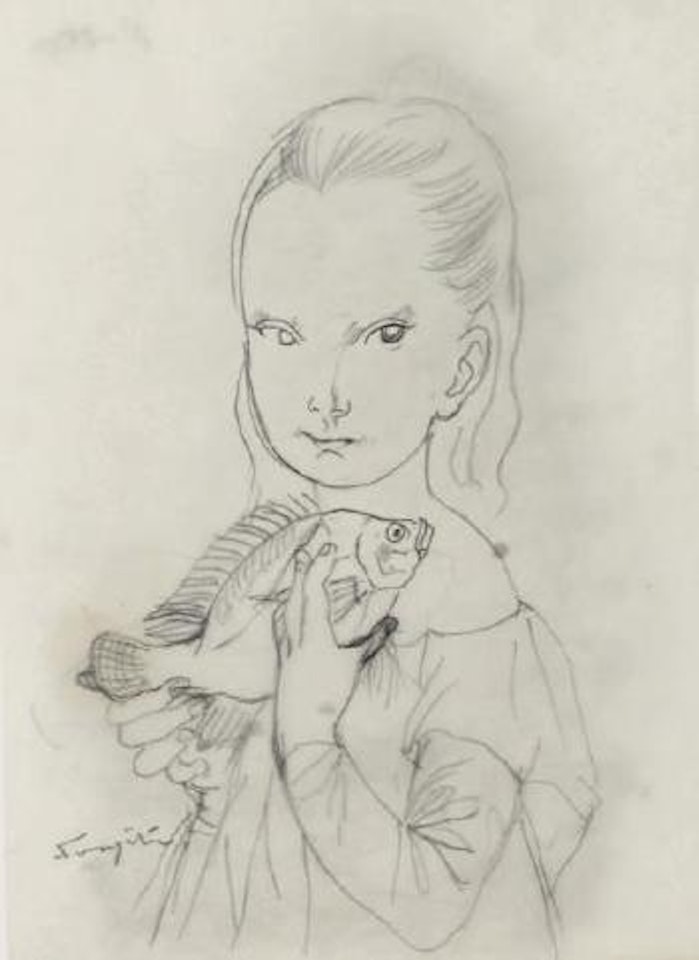 Fillette au poisson by Leonard Tsuguharu Foujita