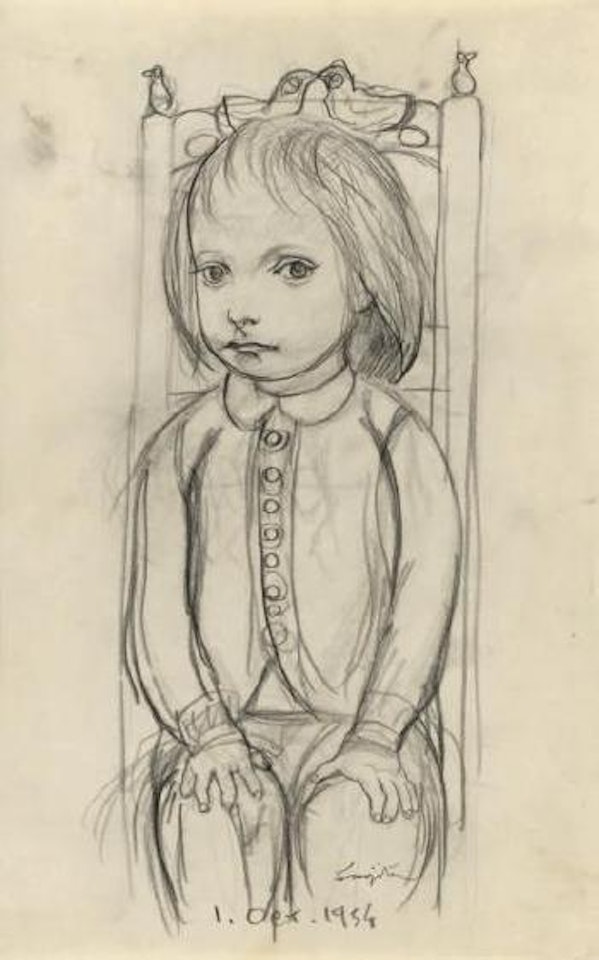 Petit garçon assis by Leonard Tsuguharu Foujita