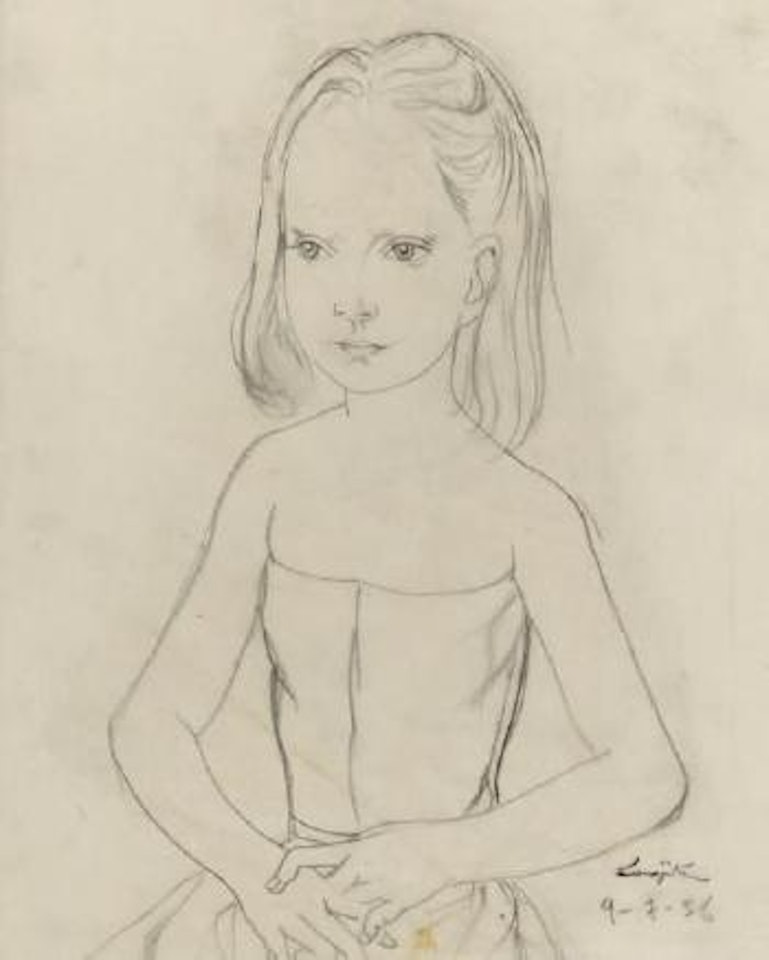 Jeune fille à la robe bustier by Leonard Tsuguharu Foujita