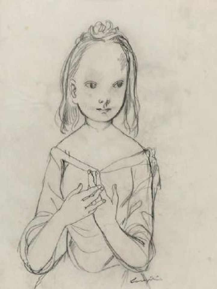 Jeune fille songeuse by Leonard Tsuguharu Foujita