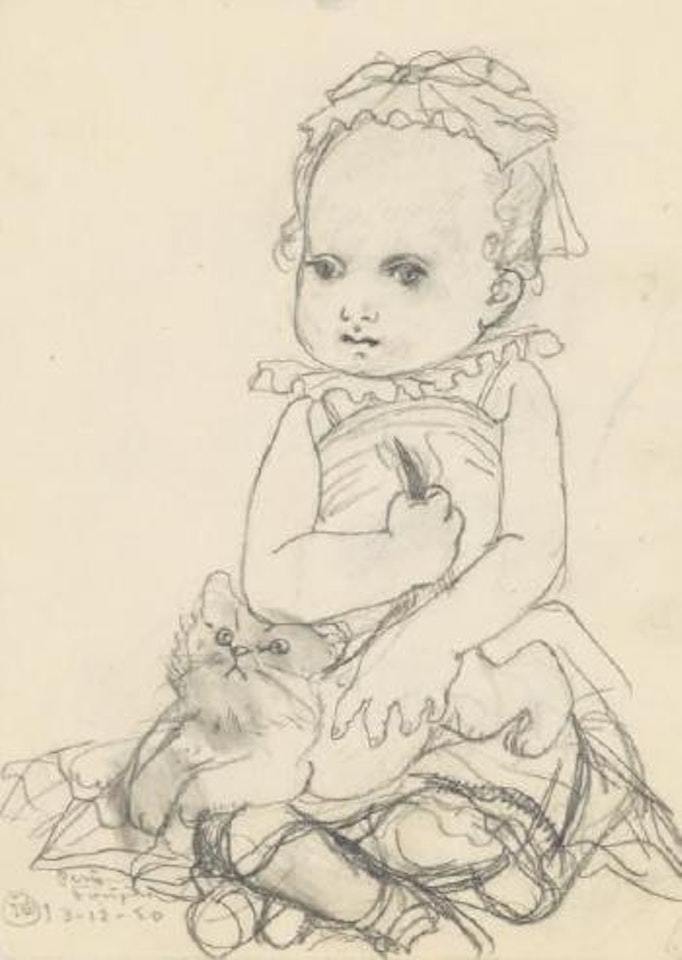 Petite fille au chat by Leonard Tsuguharu Foujita