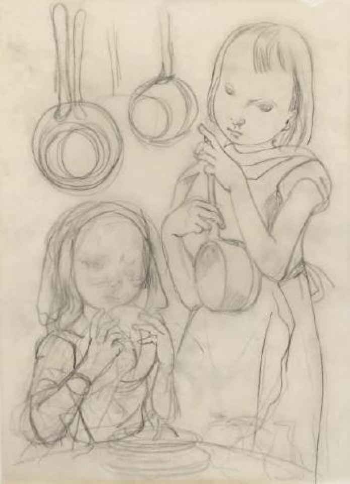 Petites filles à la vaisselle by Leonard Tsuguharu Foujita