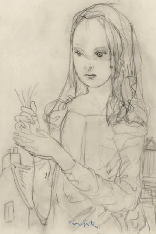Jeune fille aux fleurs by Leonard Tsuguharu Foujita