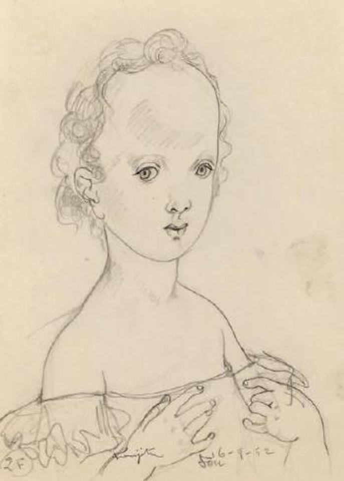 Petite fille aux épaules dénudées by Leonard Tsuguharu Foujita