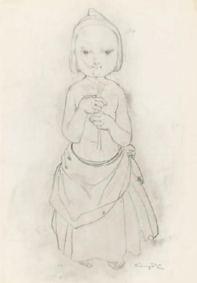 Fillette au tablier by Leonard Tsuguharu Foujita