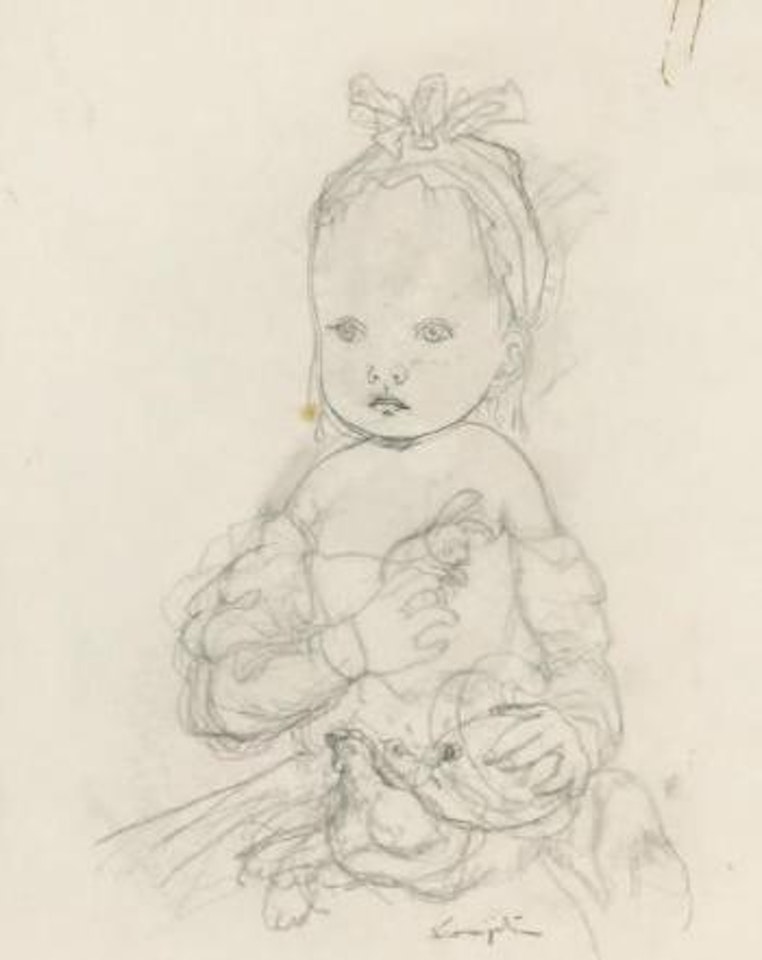 Fillette et monsieur lapin by Leonard Tsuguharu Foujita