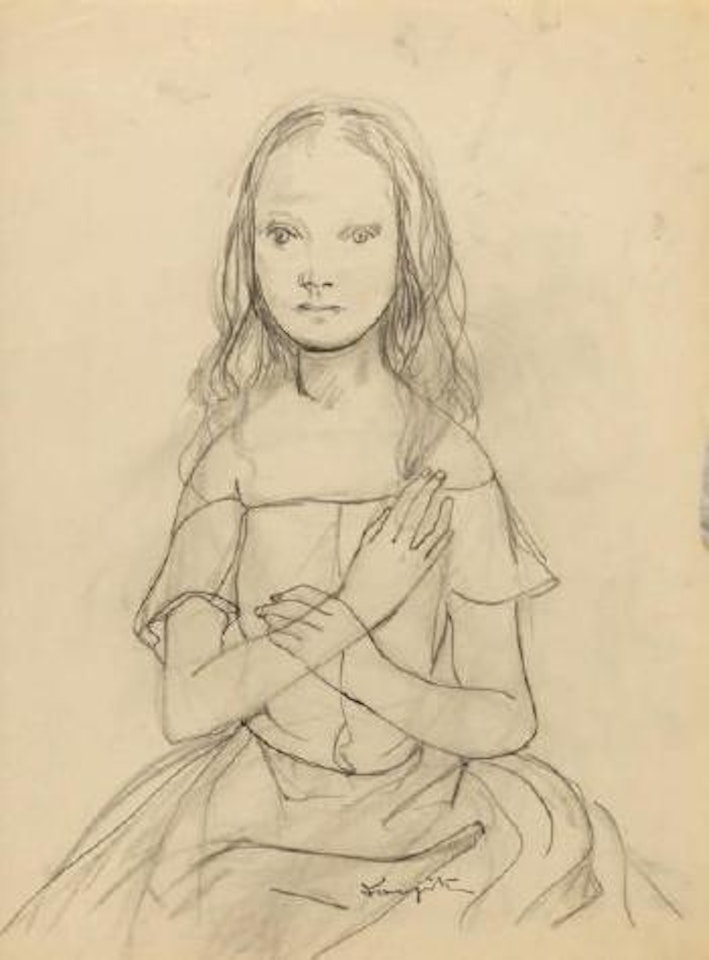 Jeune femme assise by Leonard Tsuguharu Foujita