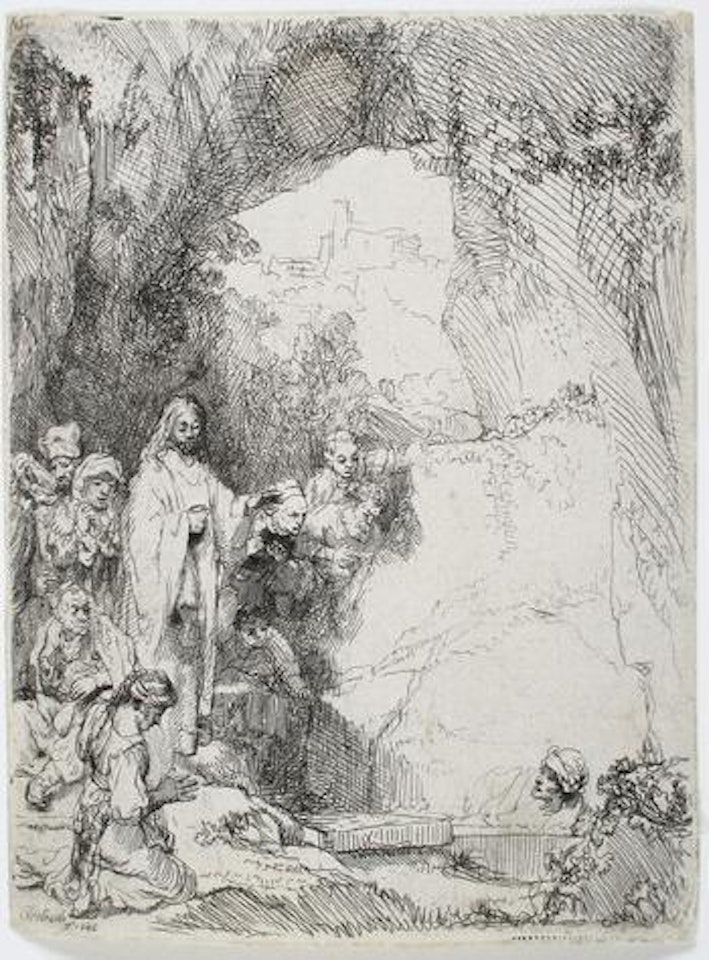 Die kleine Auferweckung des Lazarus by Attributed to Rembrandt Harmensz van Rijn