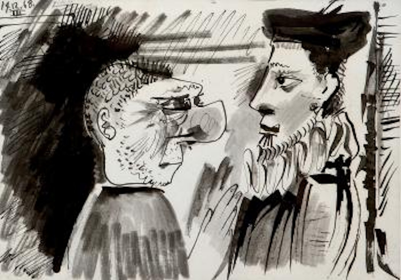 Dos hombres de perfil by Pablo Picasso