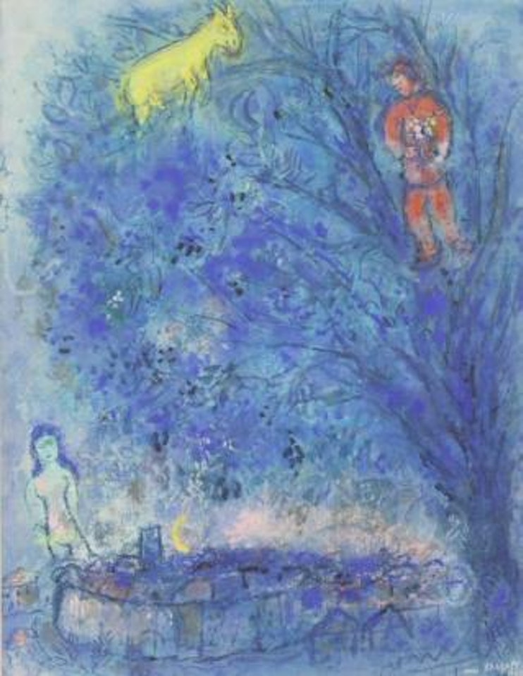 Joie De Vivre Paysage De Vence Avec Des Fleurs by Marc Chagall