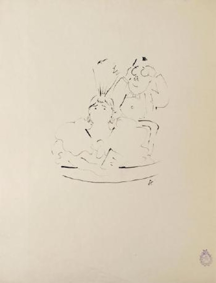 Diaghilev et Misia Sert dans la loge by Jean Cocteau
