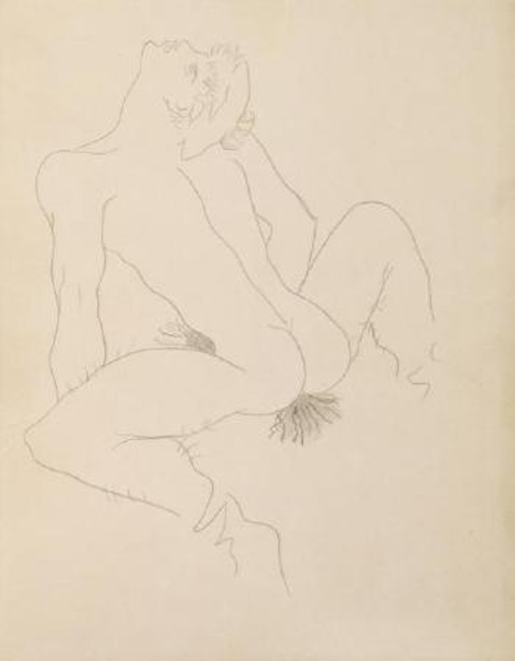 Erotique - variante pour une illustration du livre 'Querelle de Brest' de Jean Genêt edition Paul Morihien by Jean Cocteau
