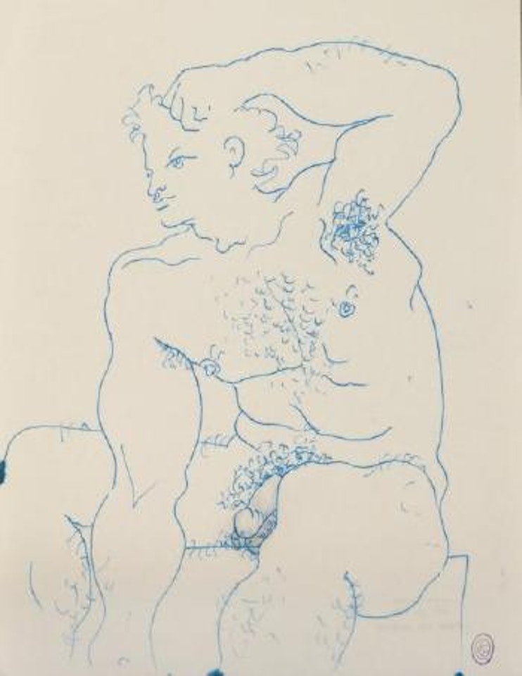 Étude (non choisie) pour une illustration du 'Livre blanc' edition Paul Morihien by Jean Cocteau