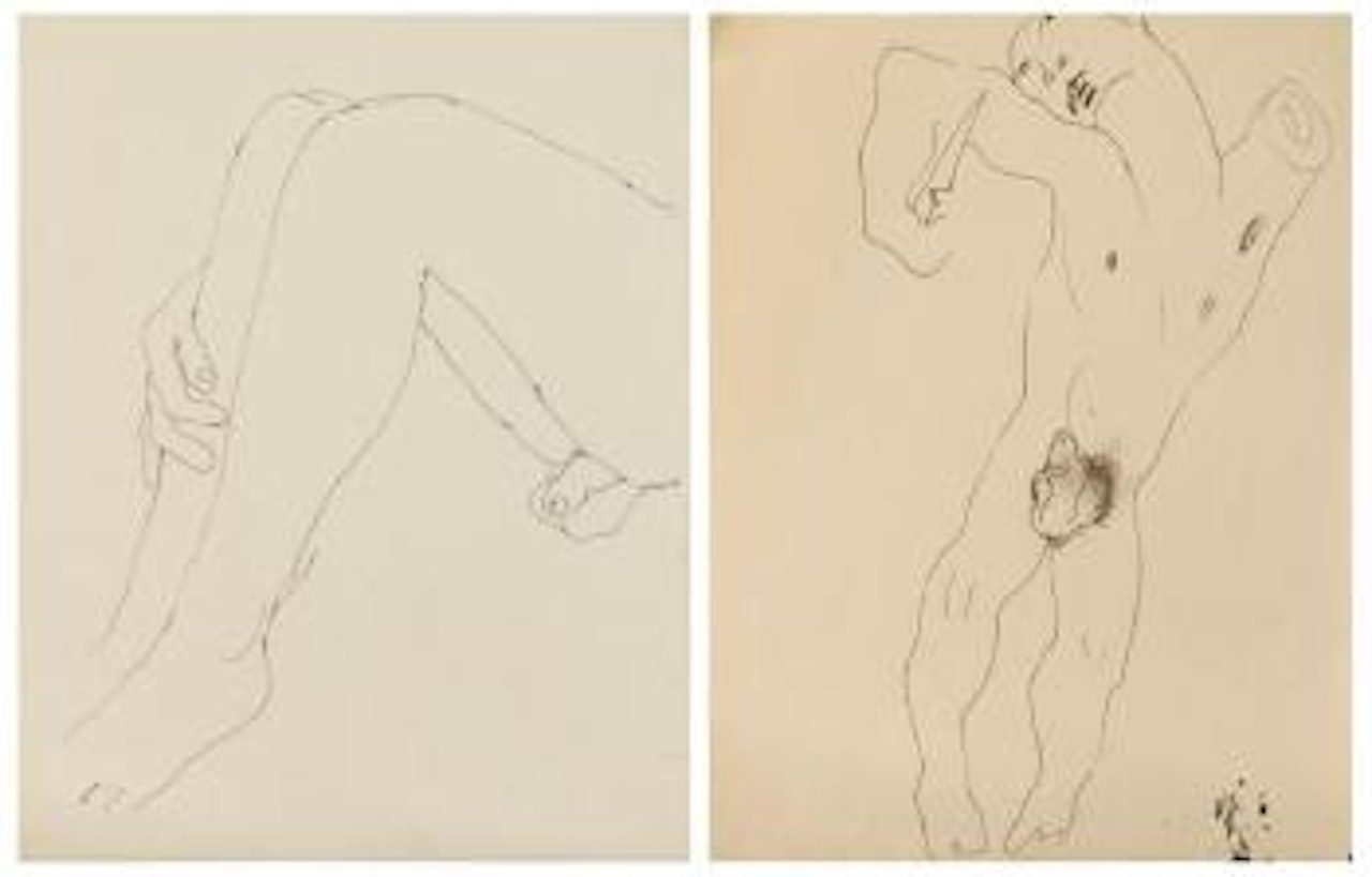 Affres de la cure de desintoxication. Jambes d'homme nu by Jean Cocteau