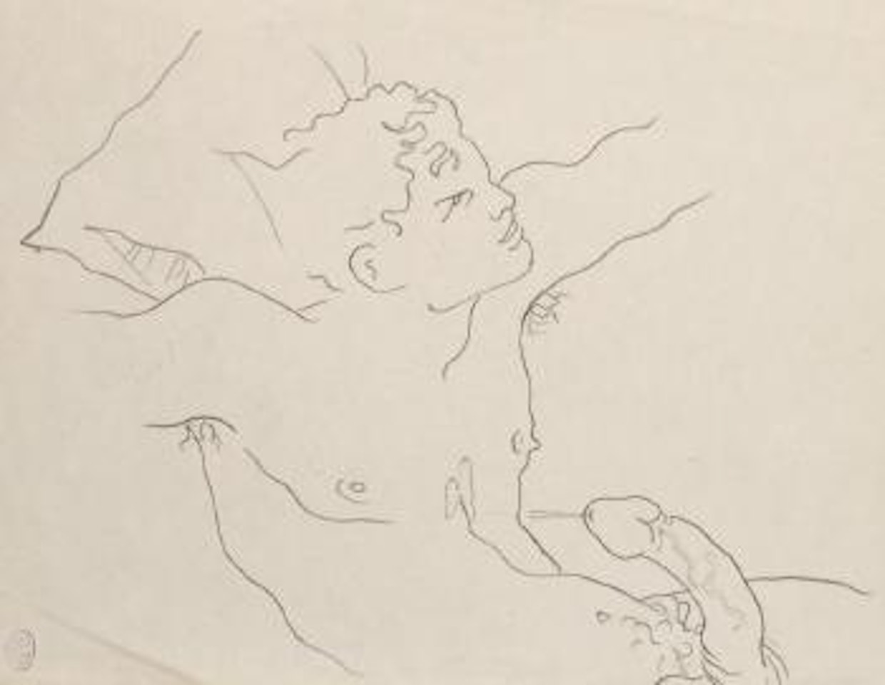 Étude (non choisie) pour une illustration du livre 'Querelle de Brest' de Jean Genêt edition Paul Morihien by Jean Cocteau