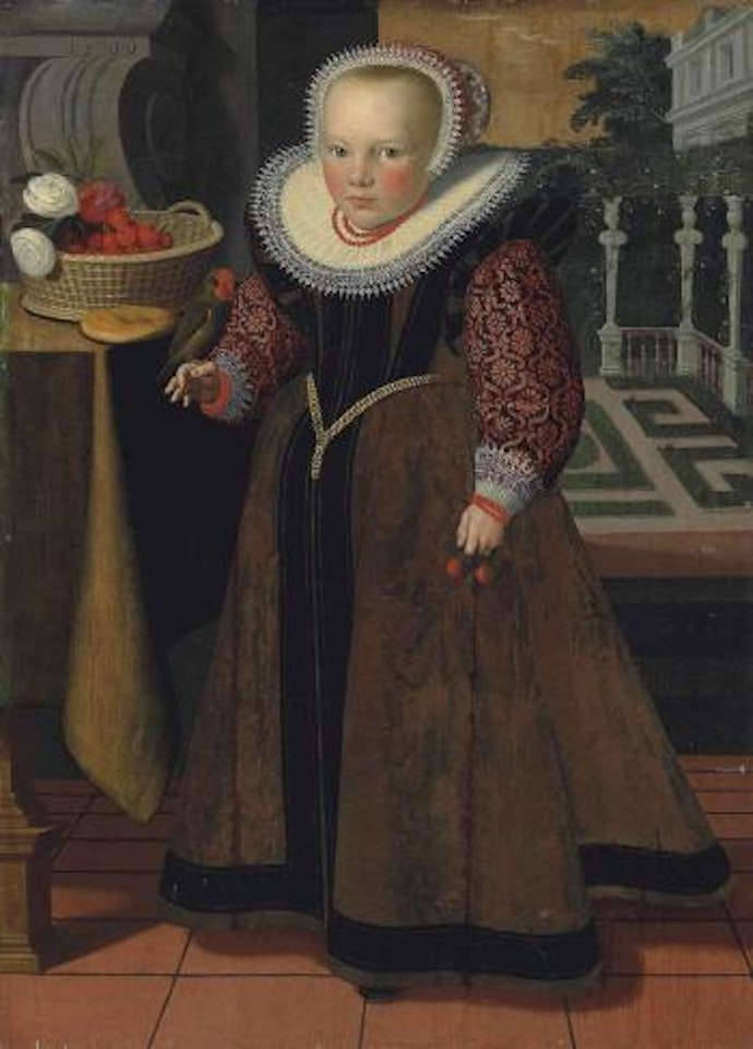 Portrait of a girl, aged 4 by Dutch School