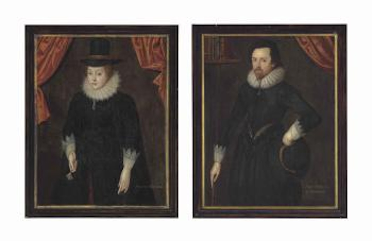Portrait of John Minshull (c. 1582-1654), of Minshull, Cheshire; Portrait of his wife, Frances Minshull (b. 1575) by English School