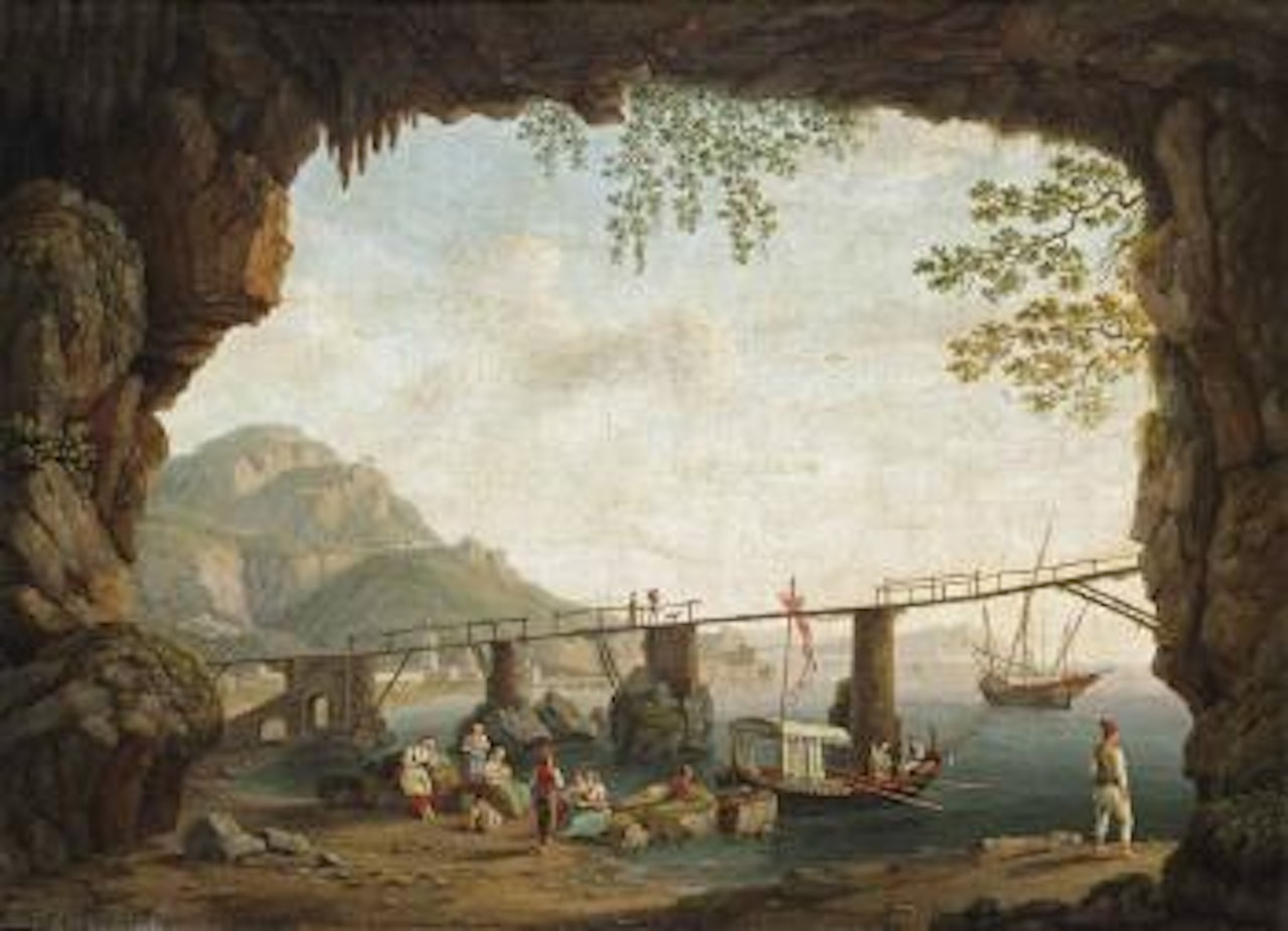 A Majura nel Golfo di Salerno: View from the Grotta dell'Annunziata in Maiori by Jacob Philipp Hackert