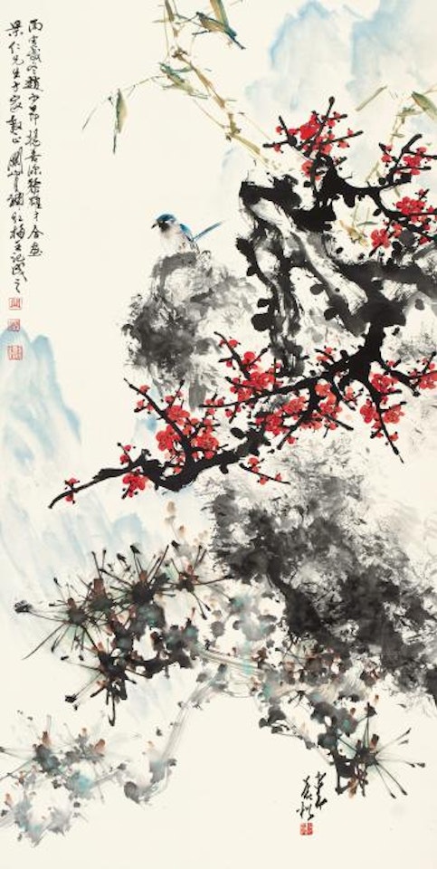 Pine, Bamboo and Plum by Guan Shanyue  by Li Xiongcai  by Yang Shanshen by Zhao Shao'ang