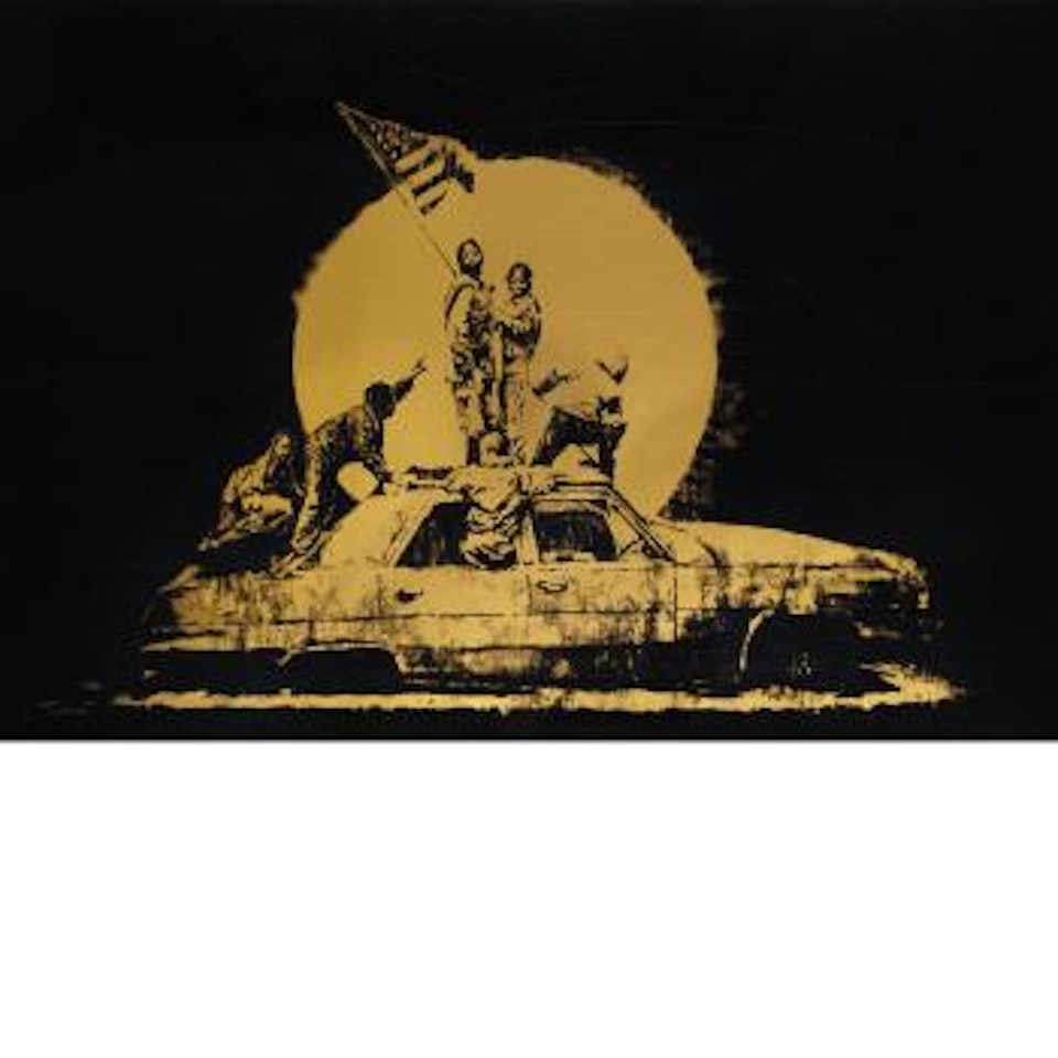 Gold flag by Banksy